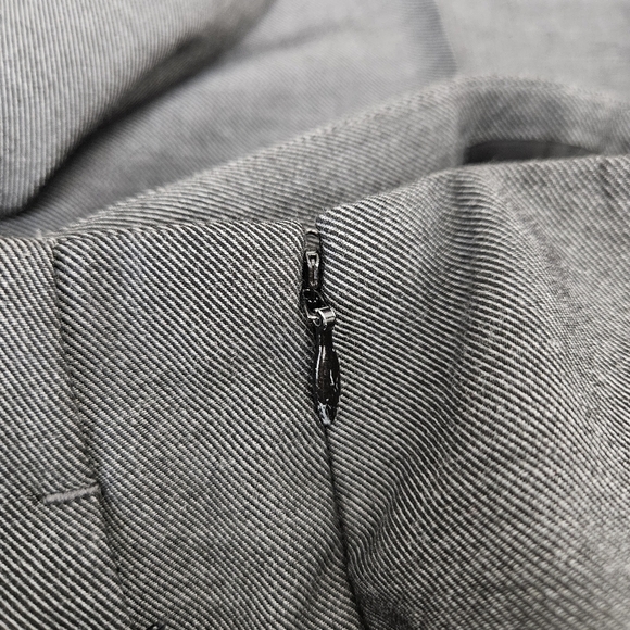 Ann Taylor Tapered Dress Pants Gray High Rise Side Zip Career Slacks 10 - Picture 3 of 5